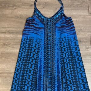 Express Blue Patterned Maxi Dress